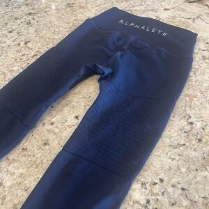 Alphalete OG Revival Navy Blue Leggings, Athleisure, Made in Turkey, S